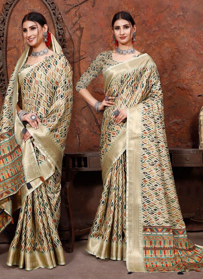 Beige Colour Heritage Digital Vol 2 Mintorsi Ethnic Wear Wholesale Silk Sarees Catalog 2003