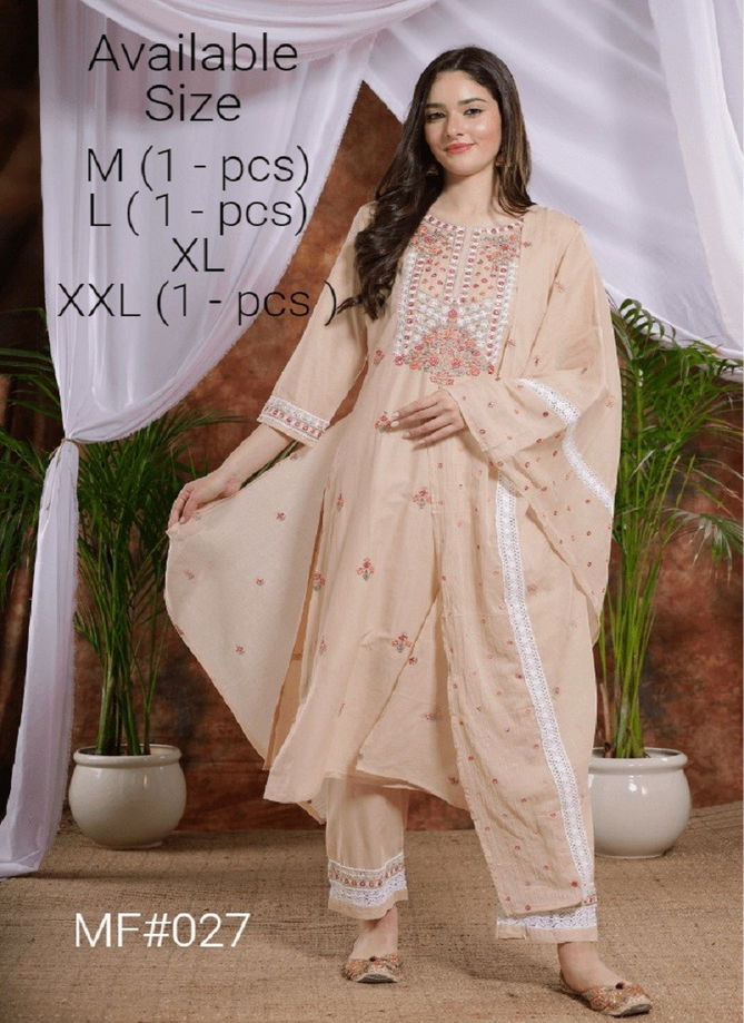 Mesmora Heavy Embroidered Printed Cotton Kurti With Bottom Dupatta Surat Wholesale Market