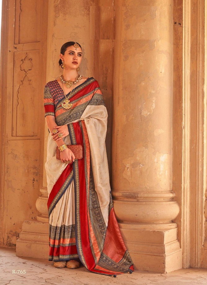 Beige Colour Prasang By Rewaa Silk Sarees Catalog 765