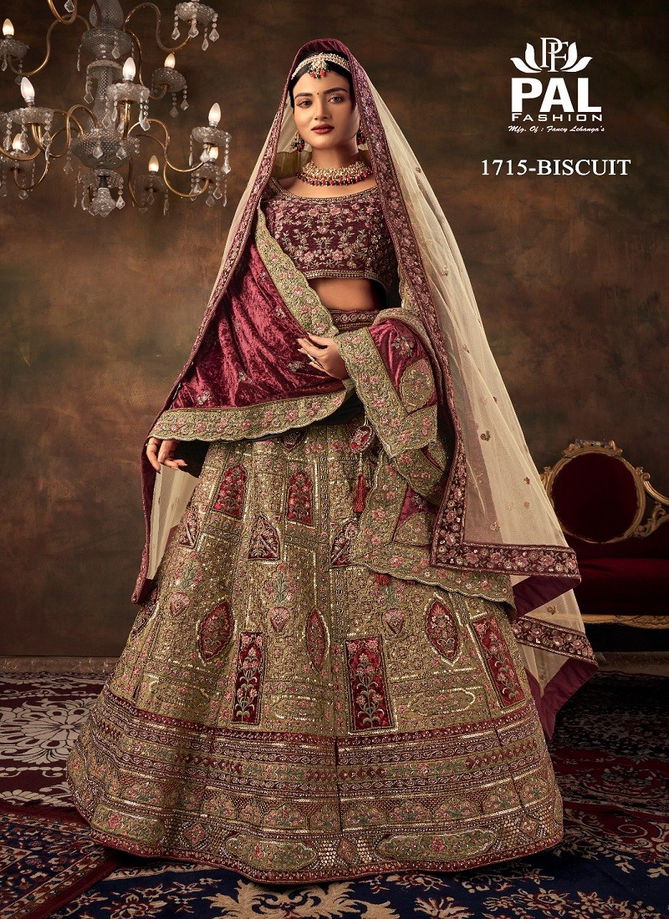 Pal Fashion Velvet Heavy Embroidery Hand Work Bridal Lehenga Choli Catalog