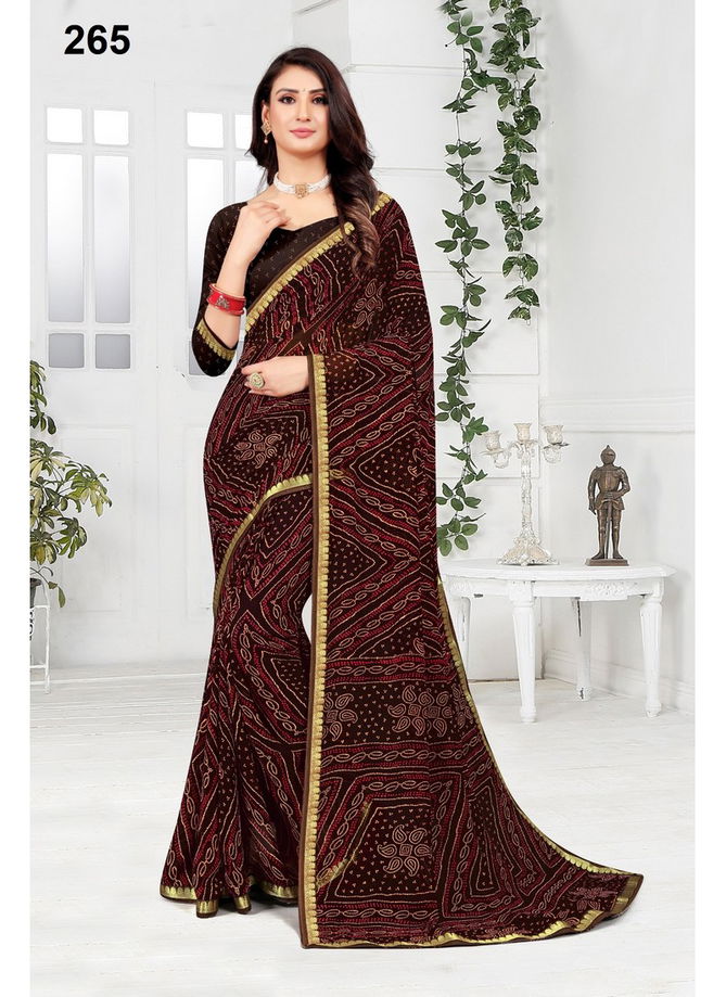 Black And Brown Rajkumari Vol 5 By Sarita Creation Printed Saree Catalog 265