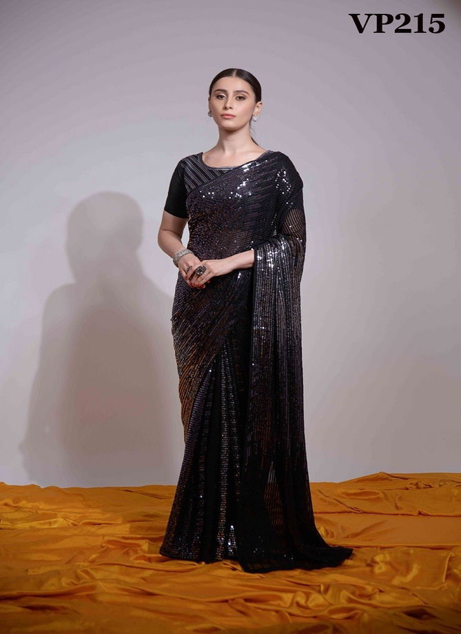 Black Chadhar By Fashion Berry Georgette Saree 