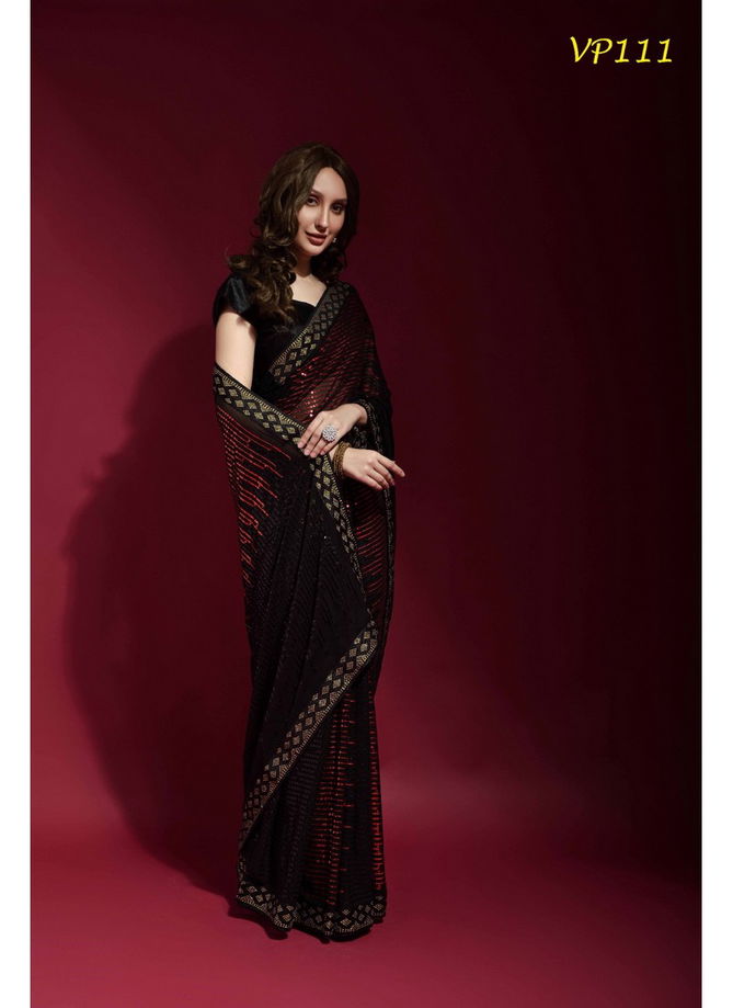 Pyramid By Fashion Berry Party Wear Saree Catalog