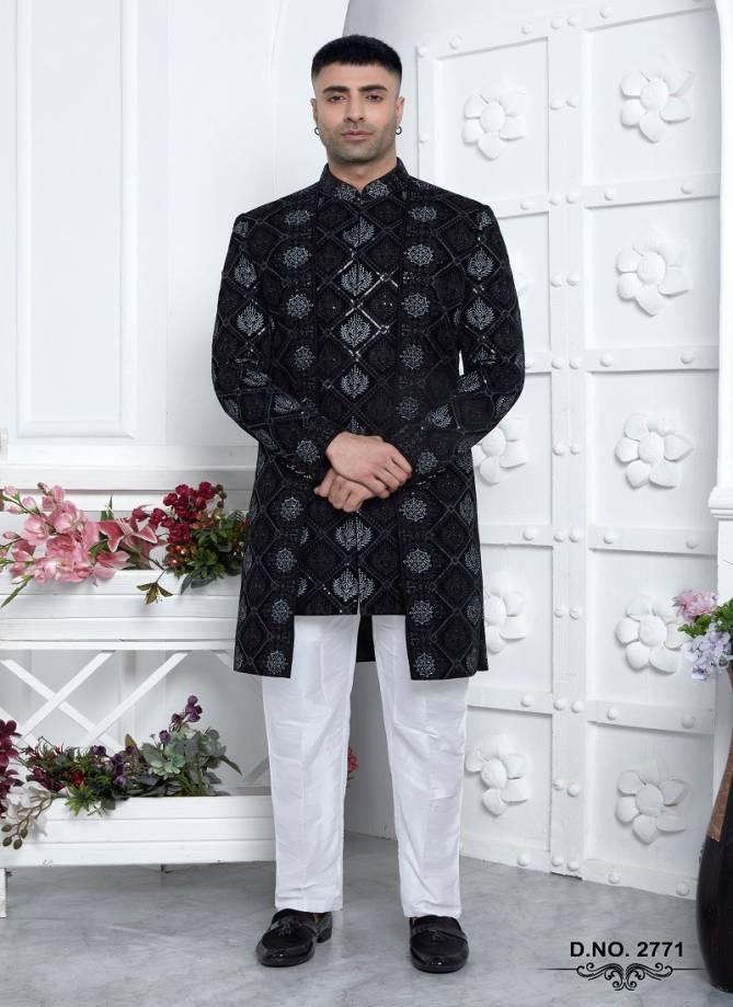 1641 Party Wear Indo Western Mens Jacket Set Exporters In India