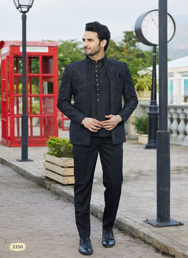 3345 To 3350 Party Wear Art Silk Mens Jodhpuri Suit Wholesale Market