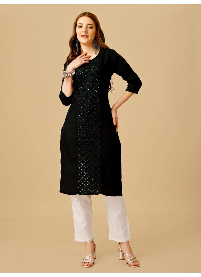 Black Colour Aaradhna 1051 Kurti With Bottom Catalog 1