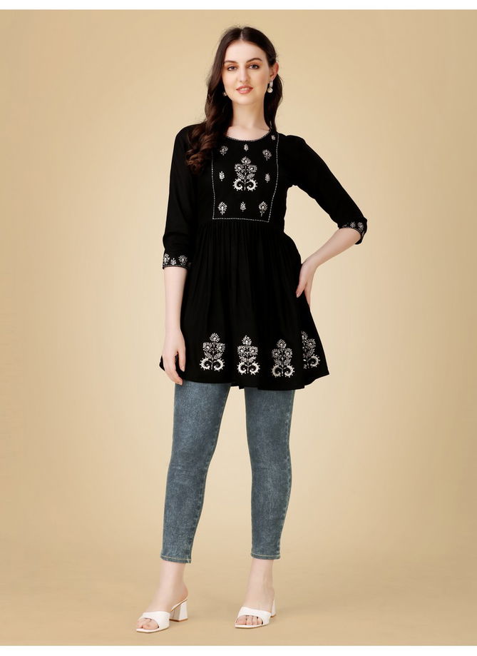 Black Colour Aardhna 1050 Designer Kurti Catalog 1