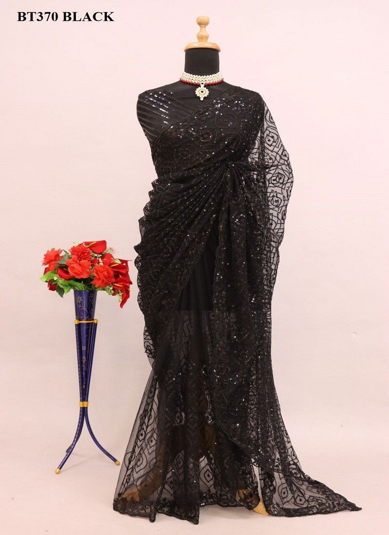 Black Colour BT 370 Party Wear Saree Catalog 