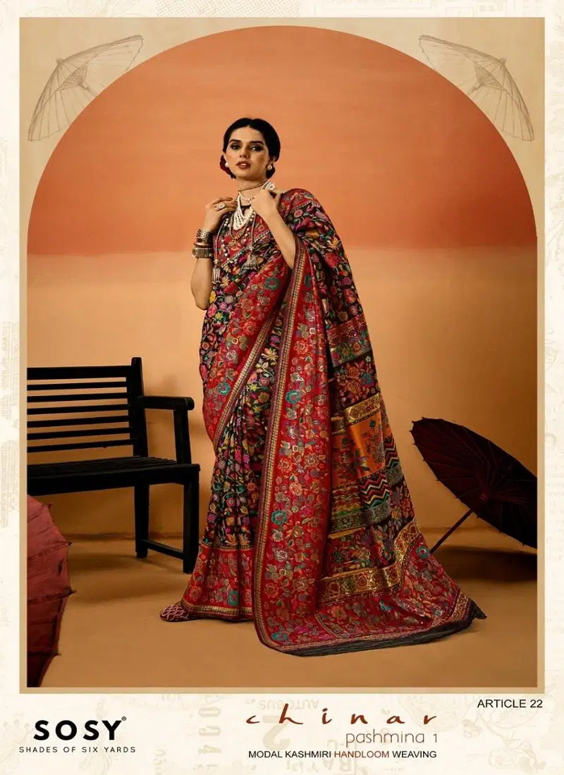 Chinar Pashmina 1 By Sosy Silk Festival Wear Sarees Suppliers In India