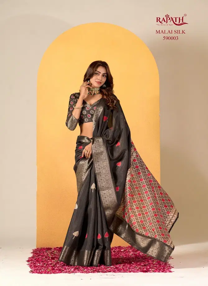 Chocolate By Rajpath Soft Dola Silk Printed Saree Wholesale Online