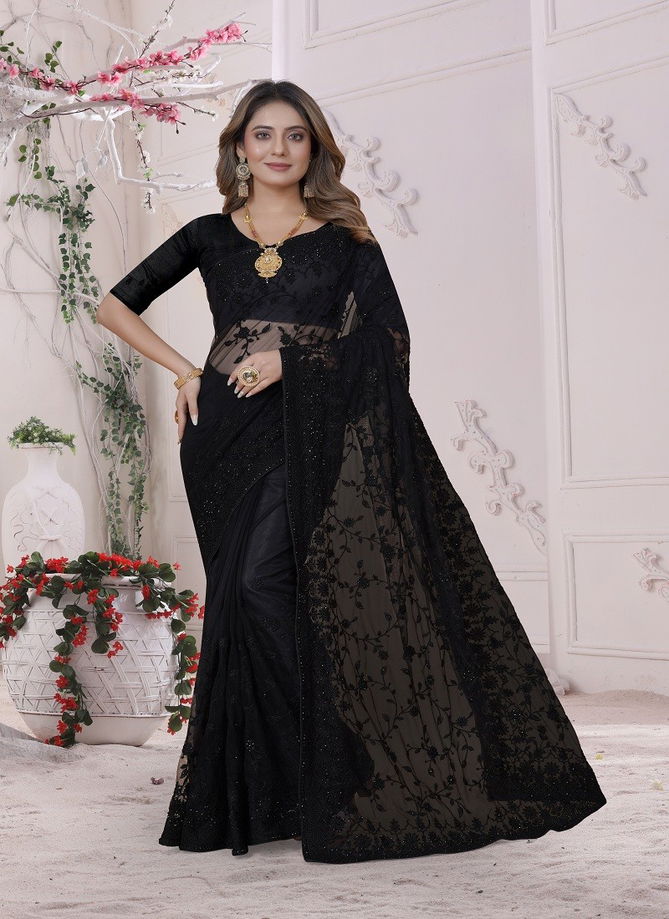 Black Colour Excellent By Utsavnari Designer Saree Catalog 1971