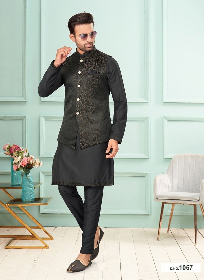 GS Fashion Wedding Wear Mens Designer Modi Jacket Kurta Pajama Wholesale Online