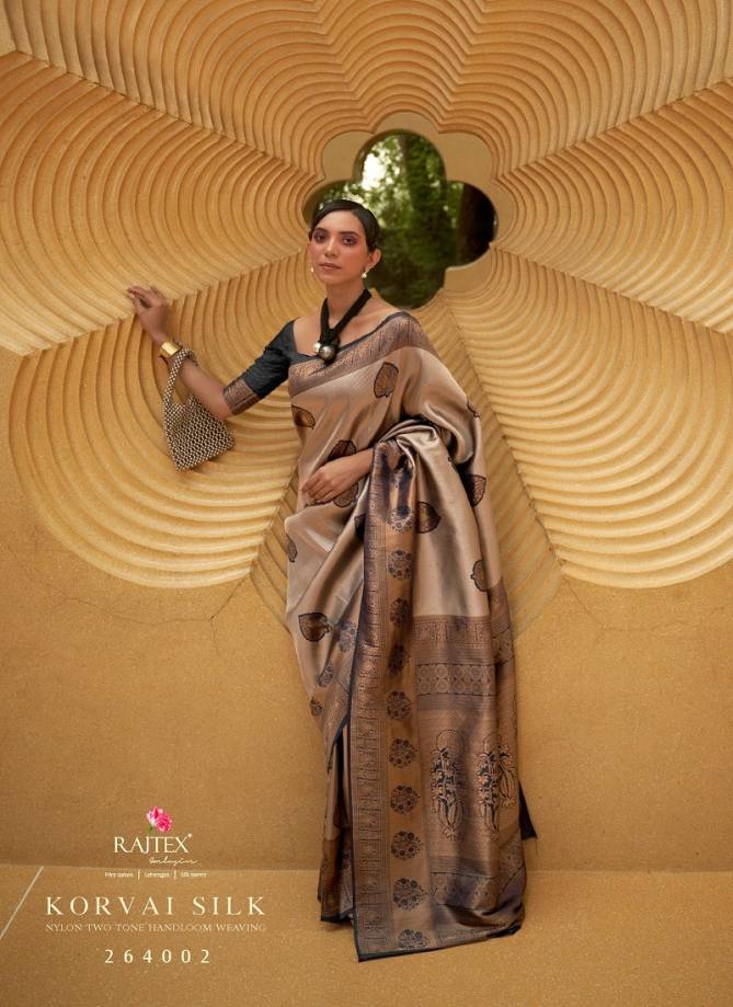 Korvai Silk By Rajtex Naylon Two Tone Handloom Weaving Saree Suppliers In India