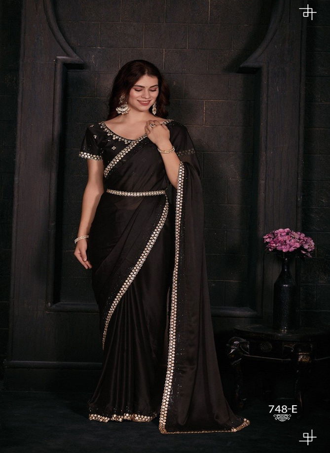 Mehek 748 A TO F Pure Satin Georgette Party Wear Saree Wholesale Price In Surat