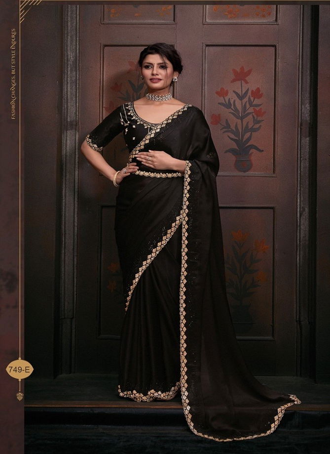 Mehek 749 A TO F Pure Satin Georgette Party Wear Saree Wholesale Market In Surat