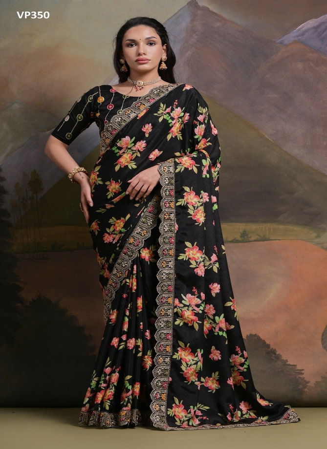 Myra By Fashion Berry Chinon Floral Printed Saree Wholesale Shop In Surat