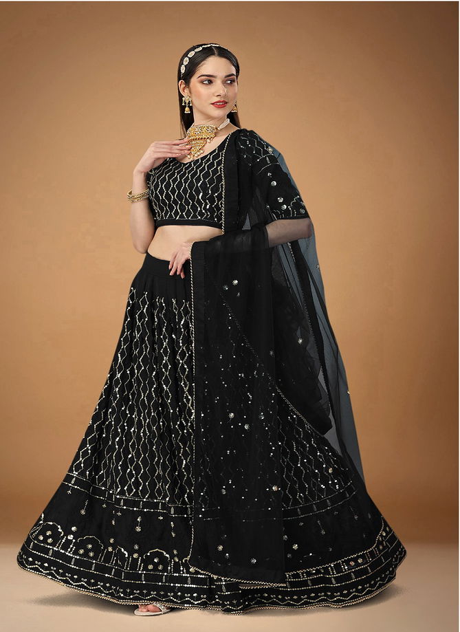 Black Colour Nayomika By Biva Party Wear Lehenga Choli Catalog 20006