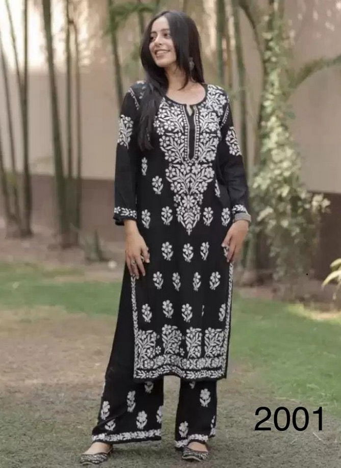 Naz By Rasili Nx Heavy Chikankari Embroidery Kurti With Bottom Exporters In India