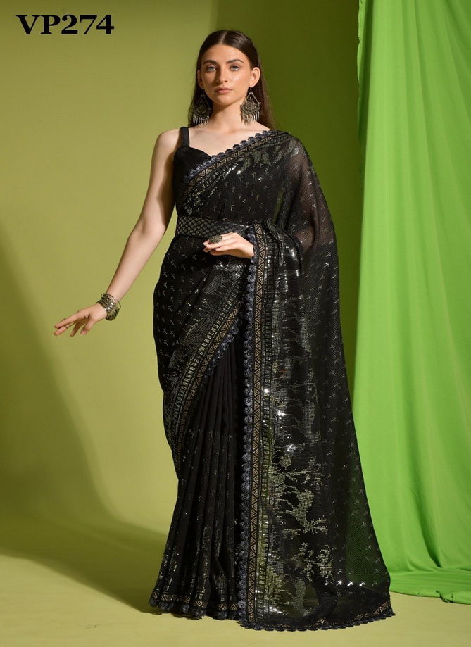 Black Colour Parakh Vol 1 By Fashion Berry Georgette Saree 274