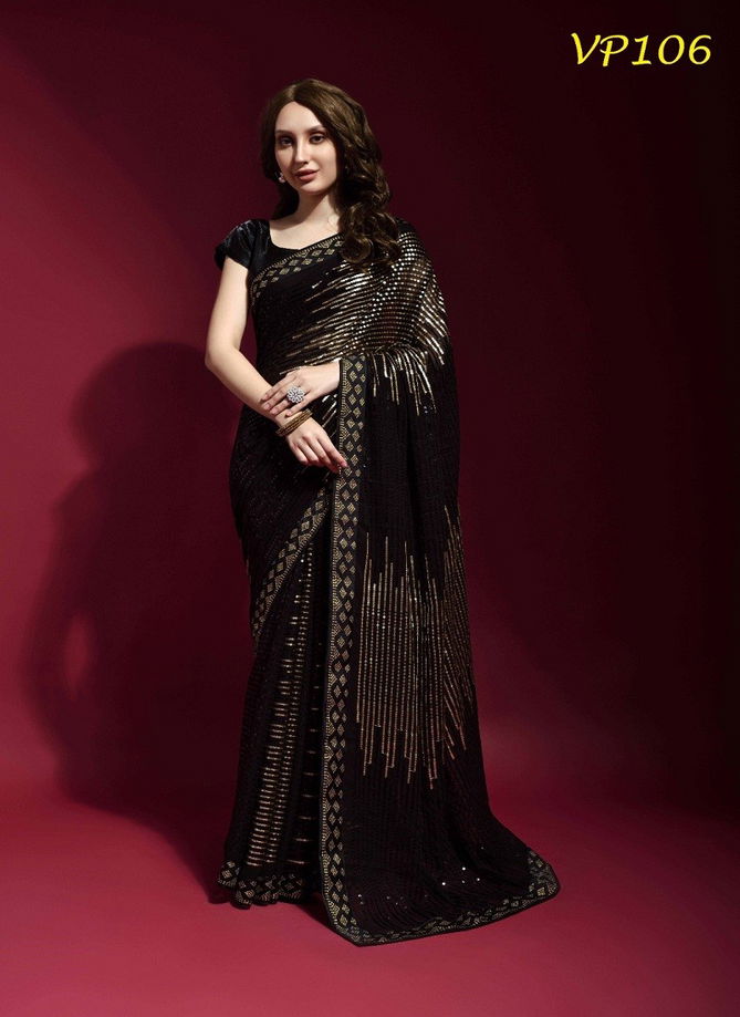 Pyramid By Fashion Berry Party Wear Saree Catalog