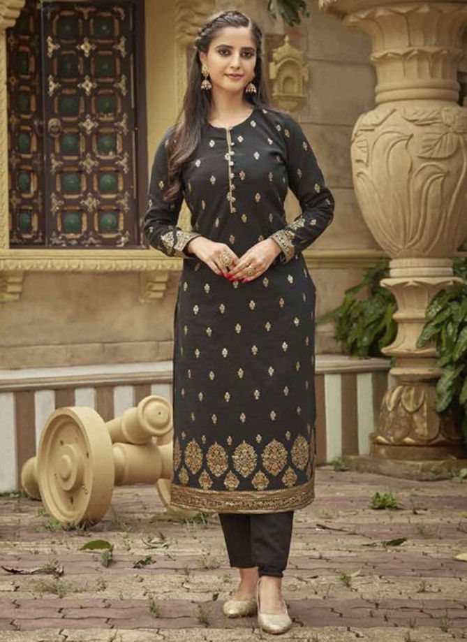 Black Colour Virasat Ethnic Wear Wholesale Designer Kurtis Catalog 3003