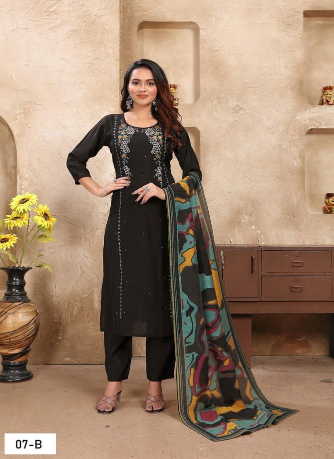 Rudra Vol 1 By NSF Roman Silk Embroidery Kurti With Bottom Dupatta Orders In India