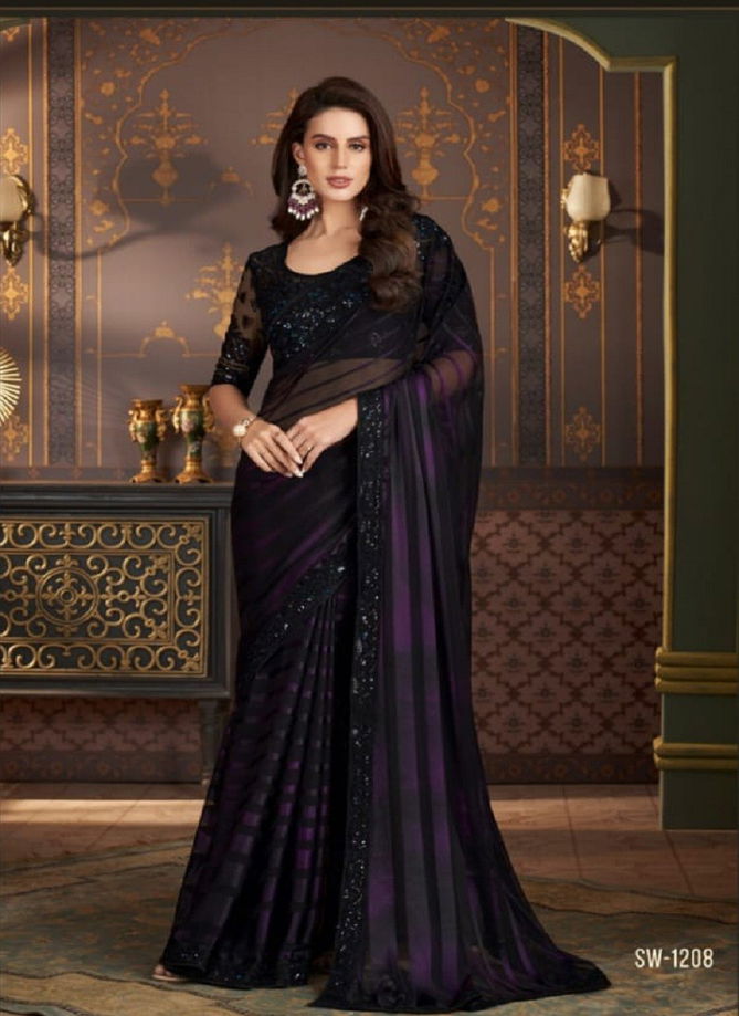 Sandalwood Vol 12 By Tfh Chiffon Party Wear Saree Catalog