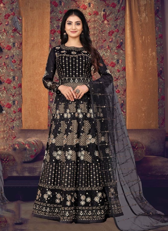 Black Colour Swagat 628 Colours Gown Catalog 628 A