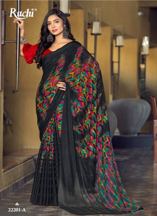 Vartika Silk Black Special By Ruchi Satin Silk Designer Saree Catalog