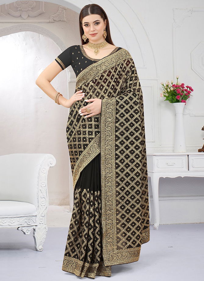 Versatile Wholesale Designer Georgette Saree Catalog