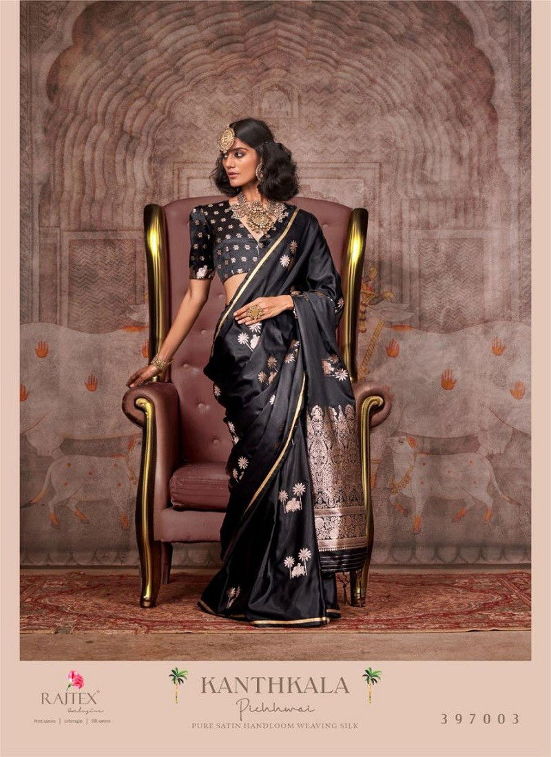 kanthkala Pichhwai By Rajtex Satin Handloom Saree Suppliers In India