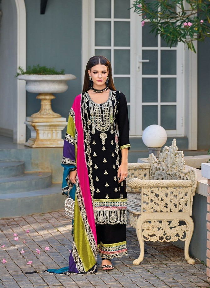 Merub By Eba Chinon Embroidery Readymade Plazzo Suits Wholesale Online