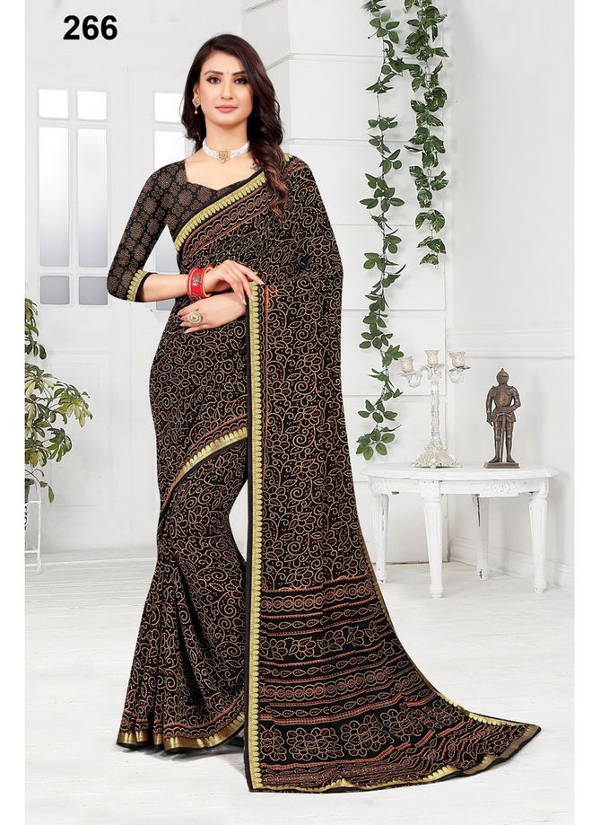 Black Rajkumari Vol 5 By Sarita Creation Printed Saree Catalog 266