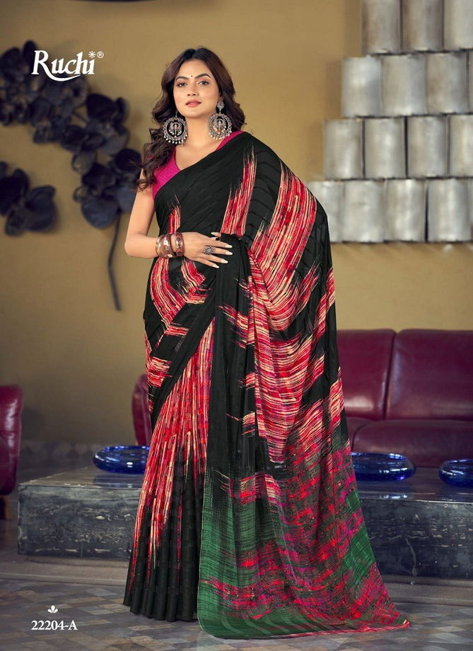 Vartika Silk Black Special By Ruchi Satin Silk Designer Saree Catalog