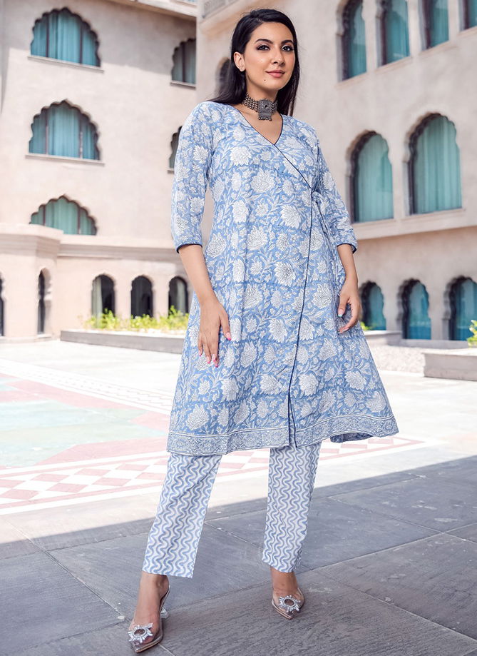 Blue Aayaa Vol 7 Printed Wholesale Kurti With Bottom 7005