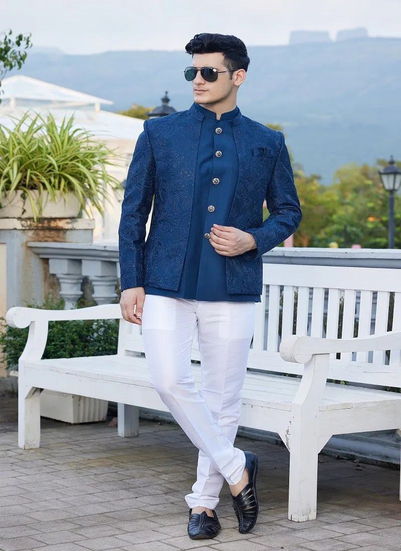 3345 To 3350 Party Wear Art Silk Mens Jodhpuri Suit Wholesale Market