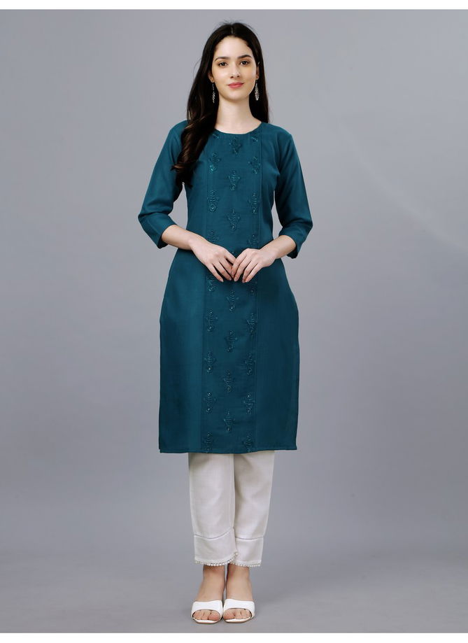 Blue Colour Aaradhna Designer Kurti Catalog 1001