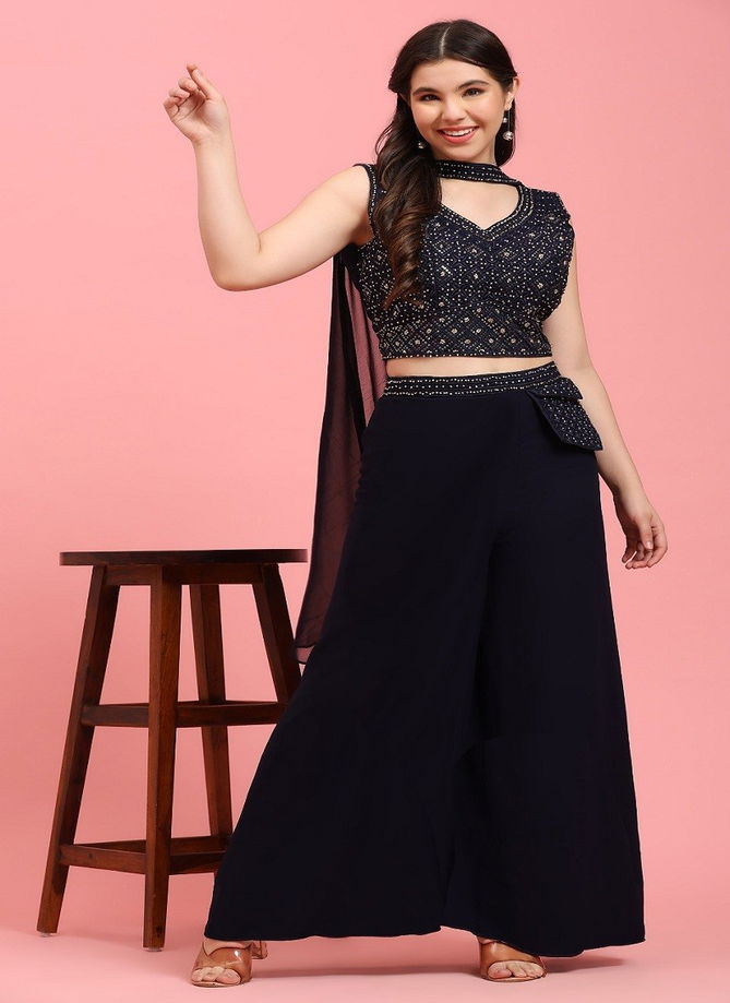 Amoha Georgette And Swarovski Work Party Wear Lehenga Choli Catalog