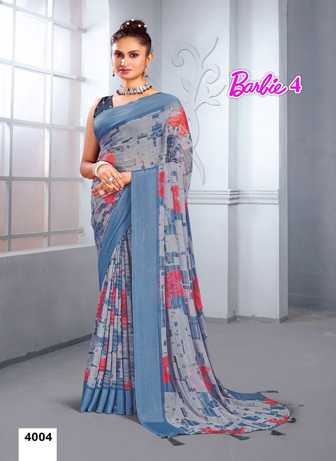 Barbie Vol 4 By Mahamani Creation Georgette Daily Wear Saree Wholesale Online