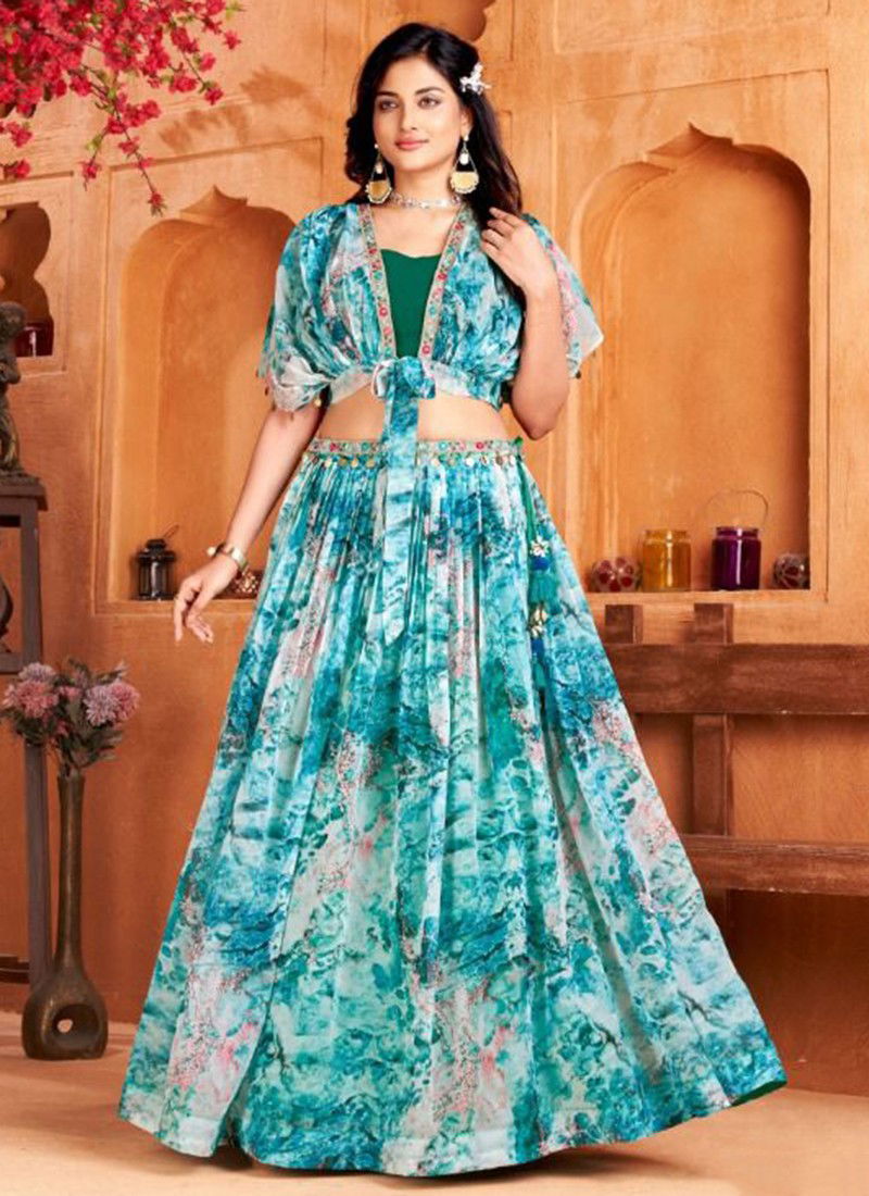 Canvas Party Wear Wholesale Indowestern Lehenga Choli Catalog