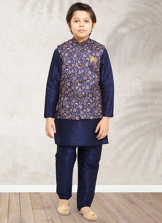 Blue Colour Ethnic Wear Wholesale Boys Wear Catalog 209