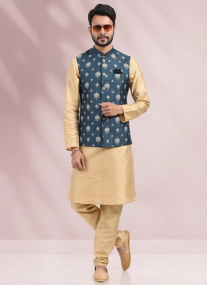 Ethnic Wear Wholesale Kurta Pajama With Jacket Catalog