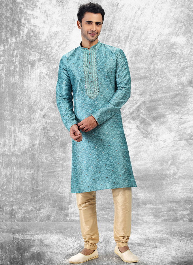 Blue Colour Festive Wear Designer Wholesale Kurta Pajama Catalog 2002