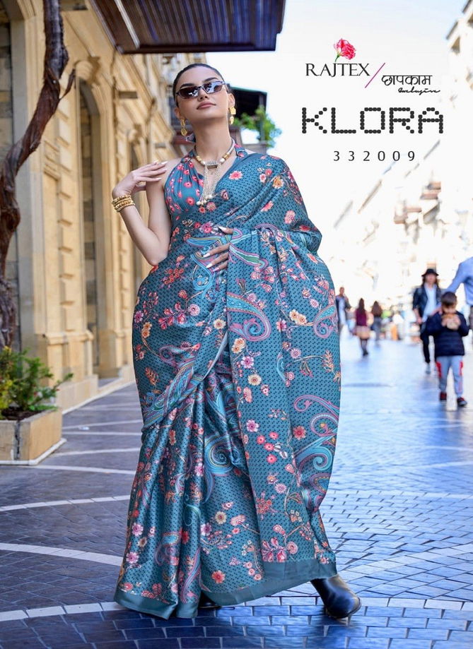 Klora By Rajtex Satin Crepe Printed Saree Catalog