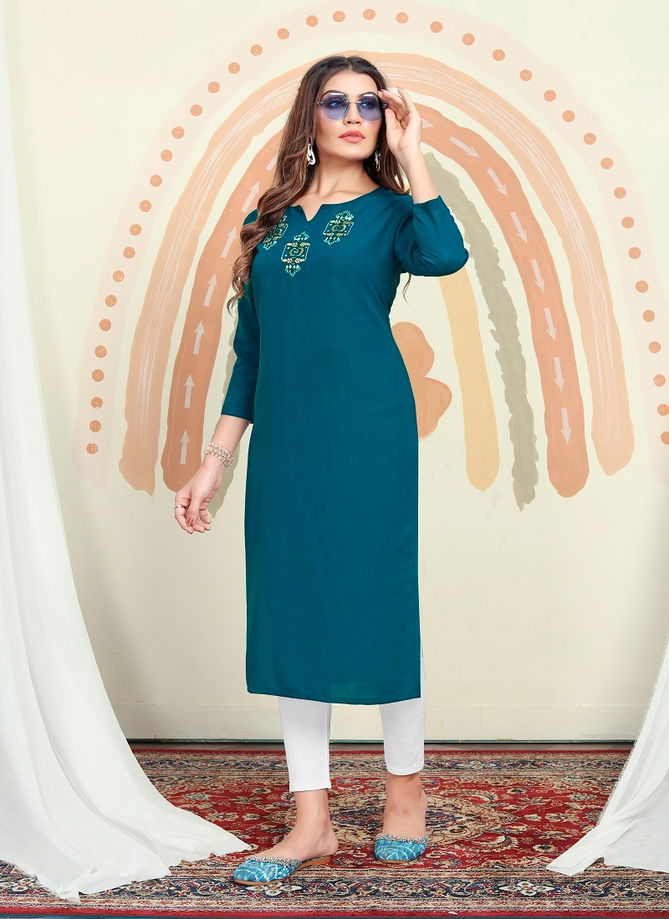 Mirror Vol 1 By Moksh Cotton Handwork With Pocket Kurti Catalog