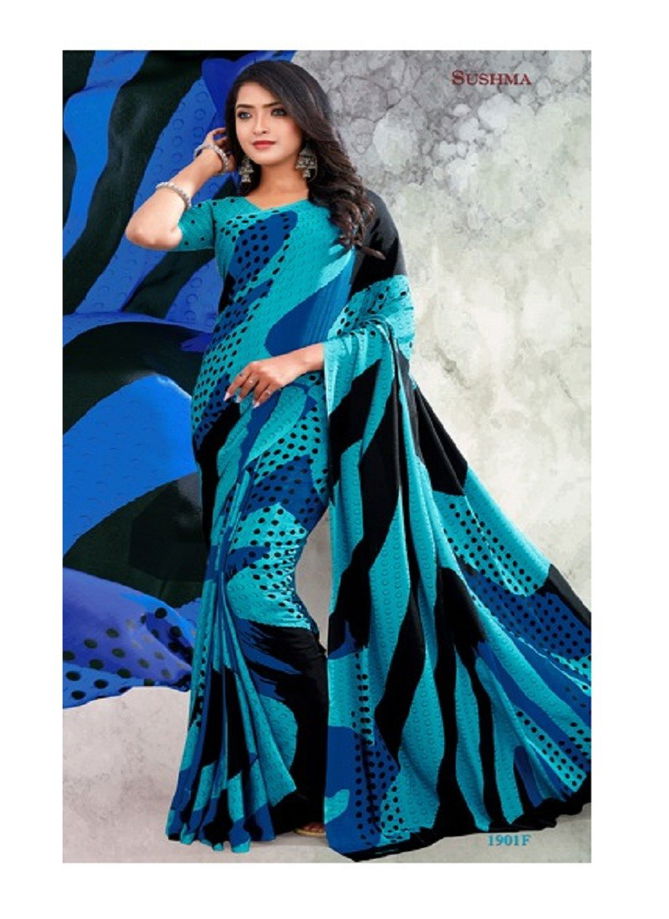 Blue Colour Modern Insight Vol 2 By Sushma Printed Saree Catalog 1901 C