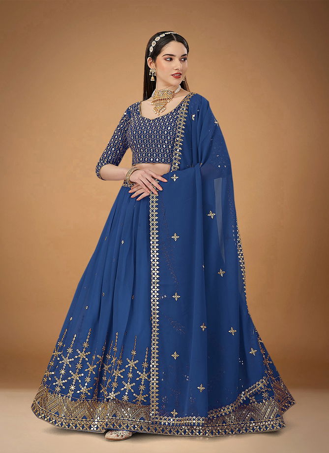 Blue Colour Nayomika By Biva Party Wear Lehenga Choli Catalog 20006