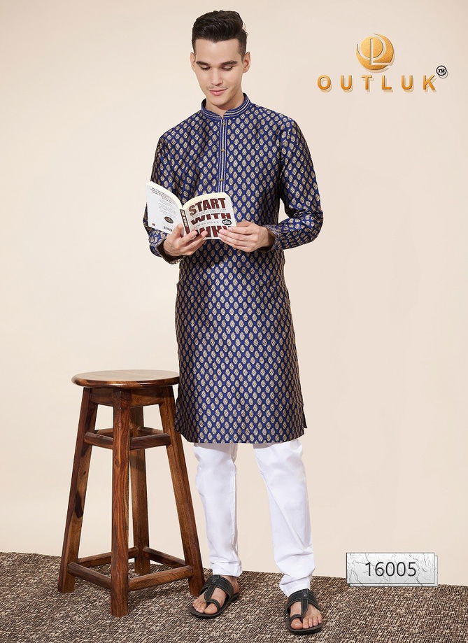 Outluk Wedding Collection Vol 16 Pintex Jaquard Mens Kurta Pajama Manufacturers