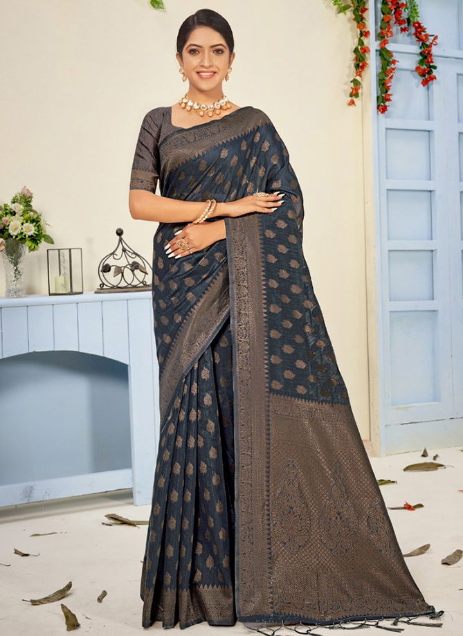 Blue Colour Royal Exclusive Wholesale Cotton Sarees Catalog 3343