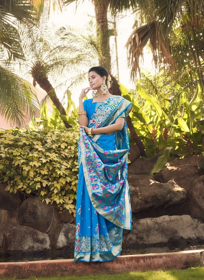 Blue Colour Selmae By The Fabrica 18001 To 18006 Silk Saree Catalog 18006